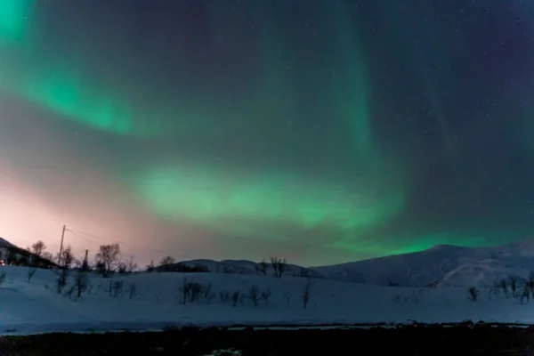 Aurora Boreal Luz Del Norte Tromso Norway — Foto de Stock