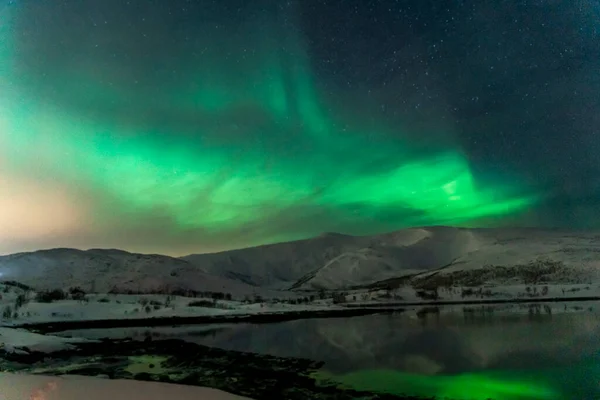 Аврора Бораліс Північне Світло Тромсе Норвегія — стокове фото