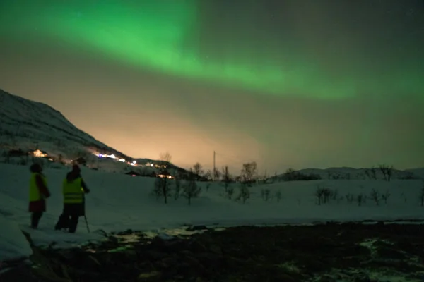 Aurora Borealis Noordelijk Licht Tromso Noordwaarts — Stockfoto