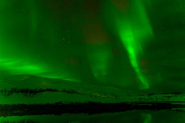 Zorza Polarna Borealis Północne Światło Tromso Norway — Zdjęcie stockowe