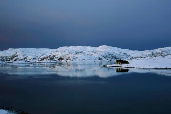 Besneeuwde Landschap Natuur Fjorden Van Tromso Noorwegen — Stockfoto