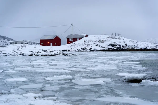 Verschneite Natur Tromso Fjorden Norwegen — Stockfoto