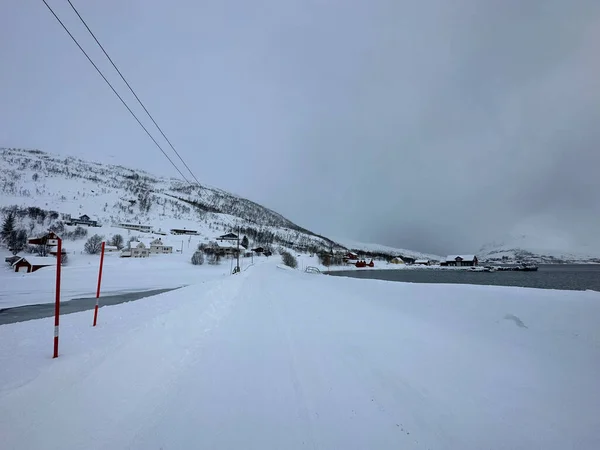 Schneebedeckte Natur Tromso Norwegen — Stockfoto