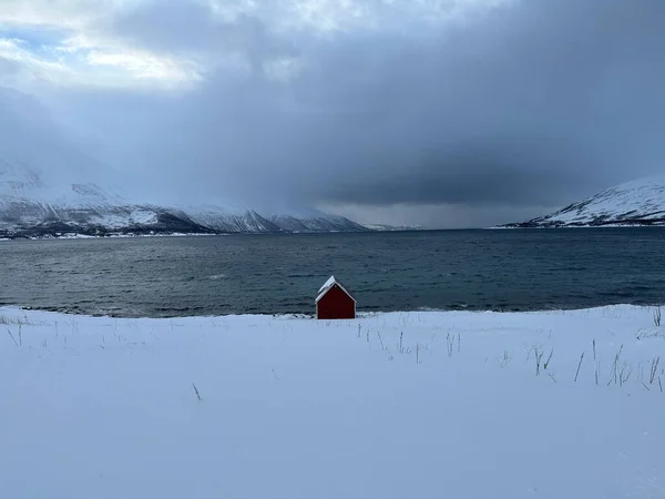 Snawy Natura Paesaggistica Tromso Norway — Foto Stock