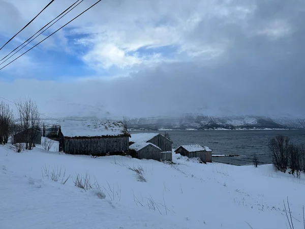 Snawy Parkosított Természet Tromso Norway — Stock Fotó