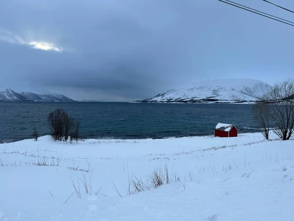 Snawy Natura Paesaggistica Tromso Norway — Foto Stock