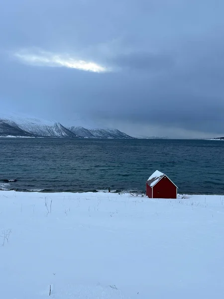Śliski Krajobraz Przyrody Tromso Norwegia — Zdjęcie stockowe
