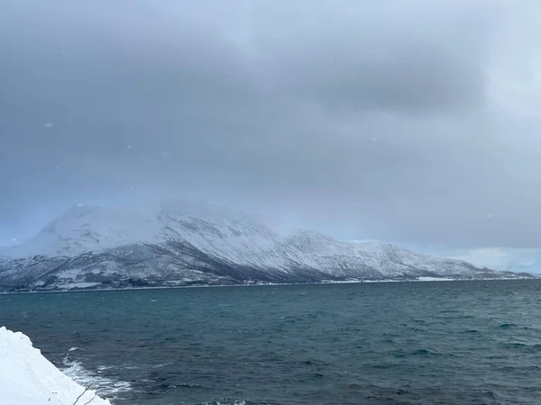 Snawy Natura Amenajată Tromso Norway — Fotografie, imagine de stoc