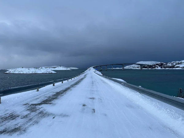 Paisaje Nevado Naturaleza Tromso Ninguna Manera — Foto de Stock
