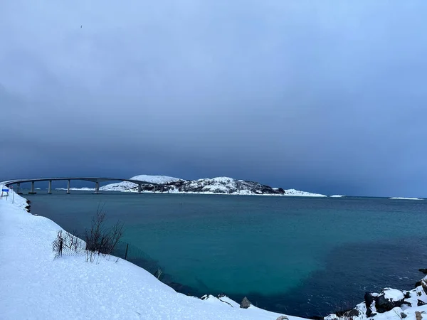 Aangelegde Natuur Winterseizoen Tromso Noors — Stockfoto