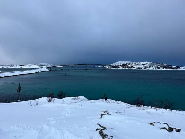 Ландшафтная Природа Зимний Сезон Tromso Norway — стоковое фото