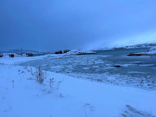Paesaggio Innevato Nella Stagione Invernale Tromso Norway — Foto Stock