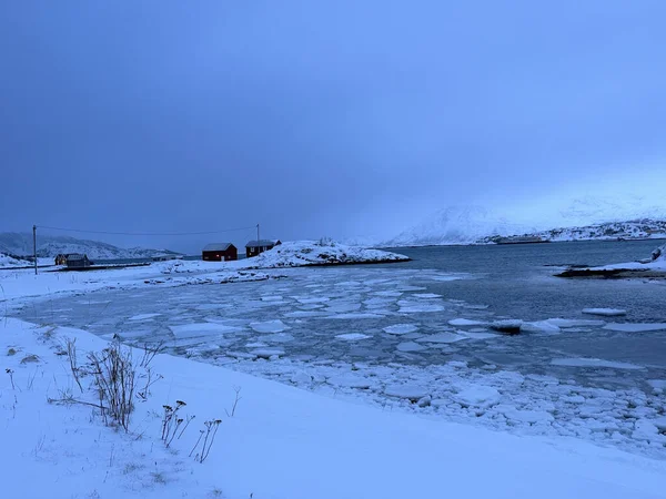 Havas Táj Téli Szezonban Tromso Norway — Stock Fotó