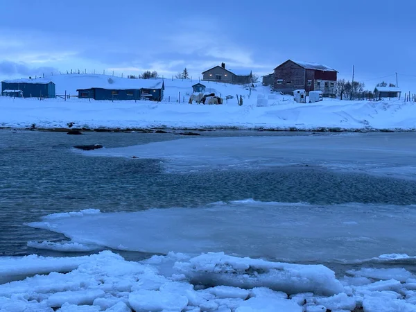 Besneeuwde Vorst Weer Tromso Noorwegen — Stockfoto