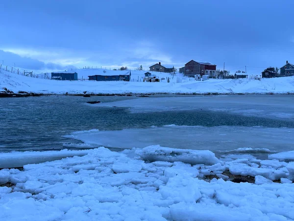 Tromso Norveç Kar Yağışı — Stok fotoğraf