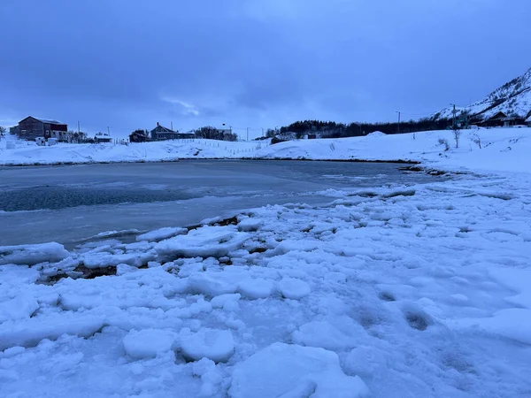 Zasněžené Mrazivé Počasí Tromso Norway — Stock fotografie
