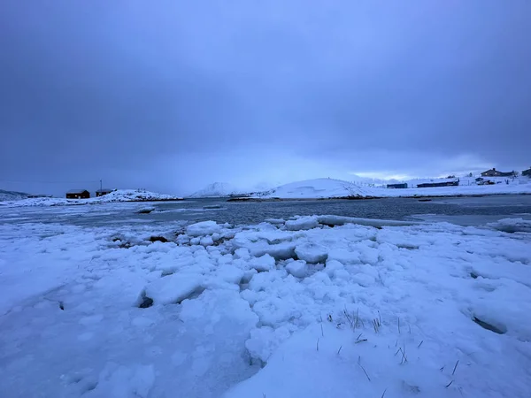 Havas Fagyos Időjárás Tromso Norvégia — Stock Fotó