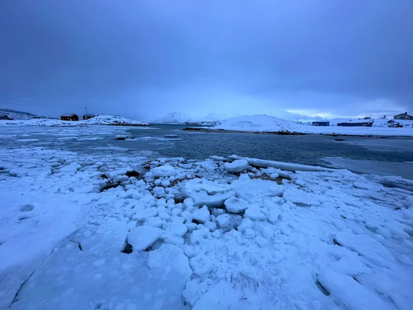 挪威特罗姆瑟的白雪霜冻天气 — 图库照片