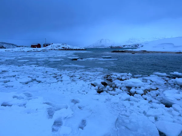 Besneeuwde Vorst Weer Tromso Noorwegen — Stockfoto