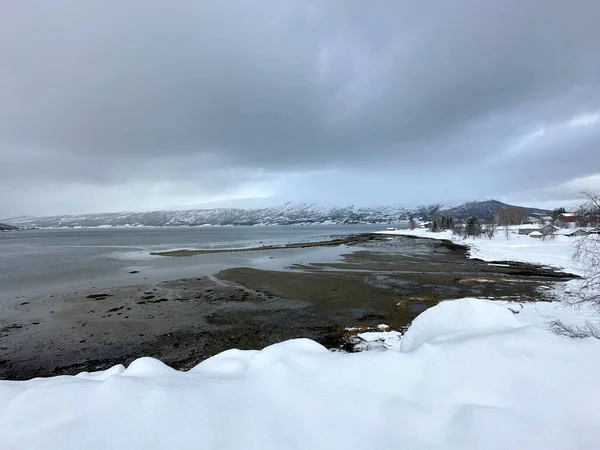 Tromso Daki Karlı Doğa Manzarası — Stok fotoğraf