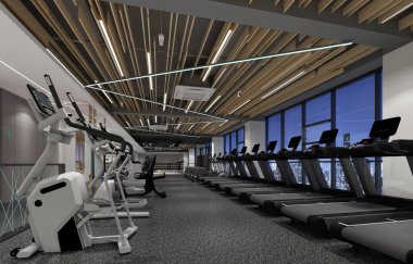 Spor salonu spor salonunun 3 boyutlu canlandırması