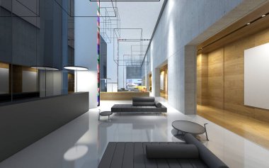 Çalışma odasının 3D canlandırması