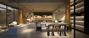 Çalışma odasının 3D canlandırması