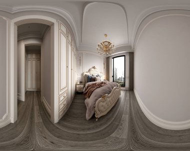 3D lüks otel odası.