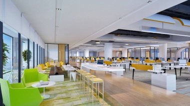 Çalışma odasının 3D canlandırması