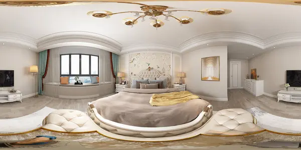 高級ホテルの部屋の3Dレンダリング ロイヤリティフリーのストック画像
