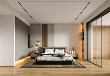 3D lüks otel odası.