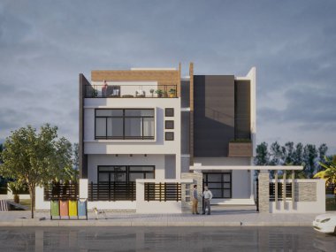3d render günlük kaydı oluşturma dış görünümü