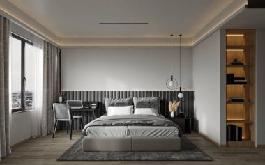 Otel odasının 3D görüntüsü