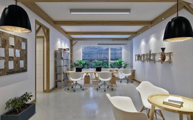 3D render ofis iç