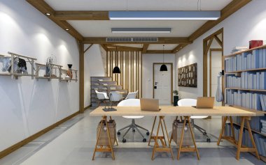 3D render ofis iç