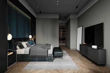 Otel odasının 3D görüntüsü