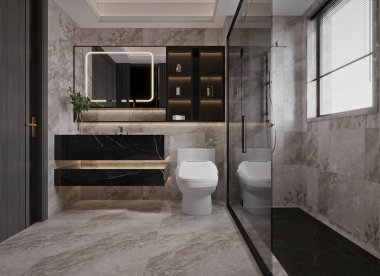 3D render lüks banyo