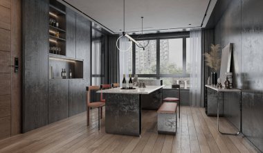 3D konforlu oturma odası