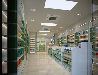 3D perakende satış mağazası süpermarketi