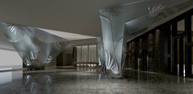 Oturma odasının 3D görüntüsü