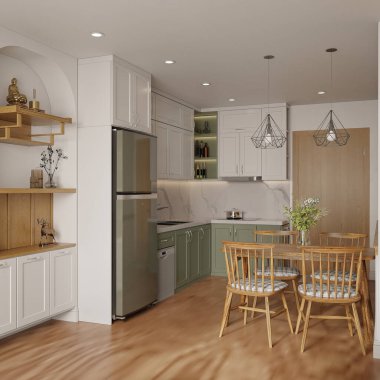 3D render ev iç oturma odası