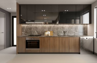 3D render modern oturma odası