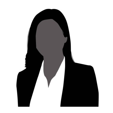 Birkaç iş kadınının üst gövdesinin siluet vektör simgesi.