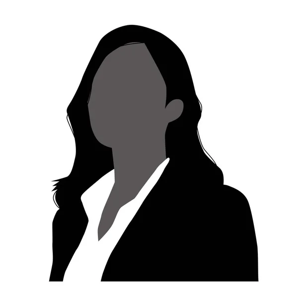 Silhouette Vector Icon Upper Body Several Business Woman — Stock Vector