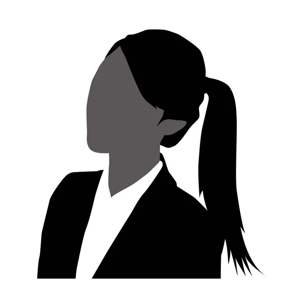Ikona Wektora Sylwetki Górnej Części Ciała Kilku Kobiet Biznesu — Wektor stockowy