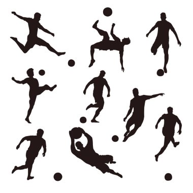 Bir futbolcunun siluet simgesi.