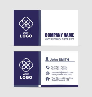 Vektör soyut mavi kart şablonu