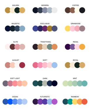 Vektör çizimi. Renk paletleri kümesi