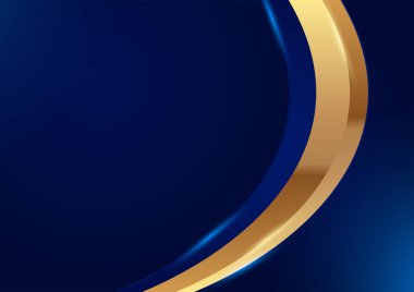 Altın renkli çizgili soyut mavi arkaplan