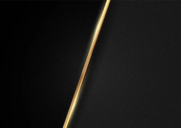 抽象的なベクトル パターンと輝く黄金のラインの黒い背景 — ストックベクタ